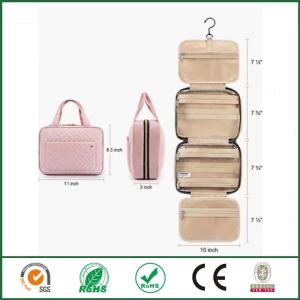 Ящик для хранения сумки макияжа гигиенической косметикаи перемещения косметический плиссирует мех персика хлопка красивое