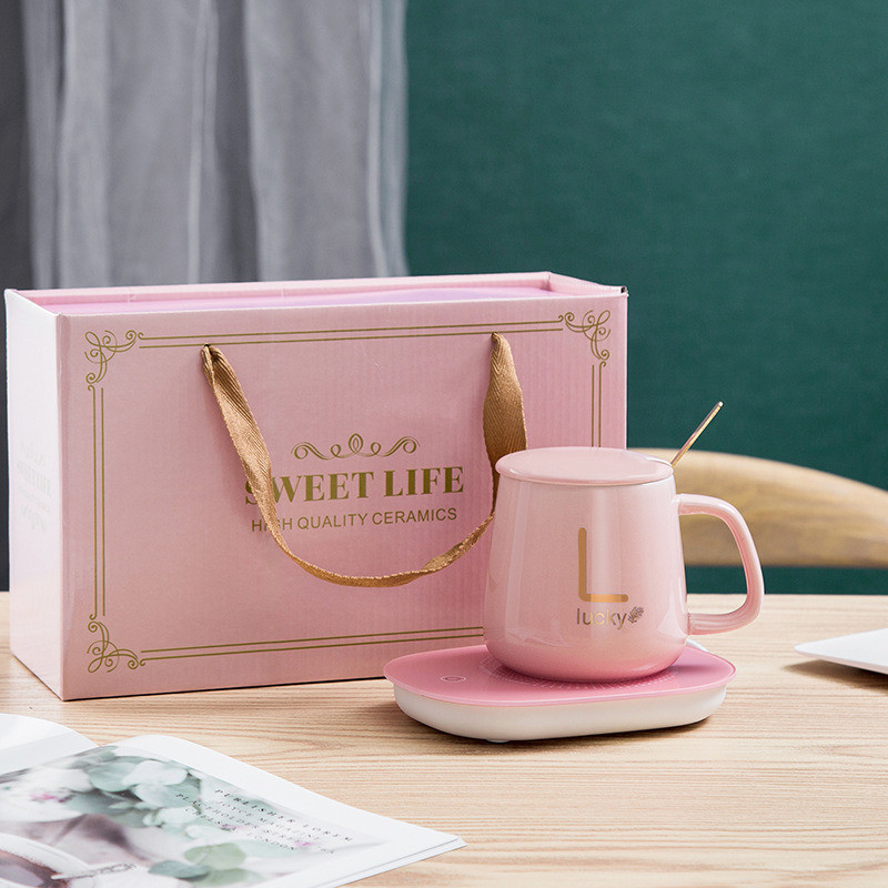 Customized Office Home Gift Set Eco-Friendly Ceramic Water Coffee Cup with Heater Mug