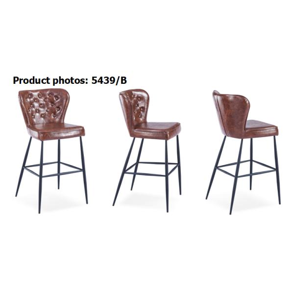 Breathable PU Black Painted Frame Kitchen Bar Stool