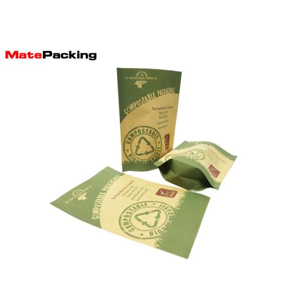 PLA Material 100% Food Safe Brown Paper Bags Biodegradable Customized Thickness