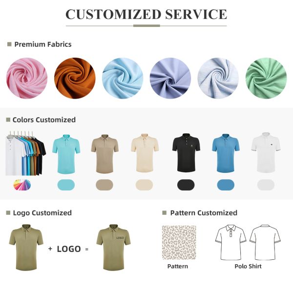 Golf Clothing Embroidered Printed Custom Design Plain White Black Golf Cotton and Spandex Quick Dry Blank Men Polo T Shirts