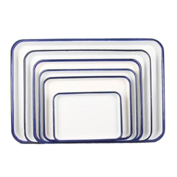 Customized Color Metal Enamel Tableware Bowls And Plates For Home Restaurant