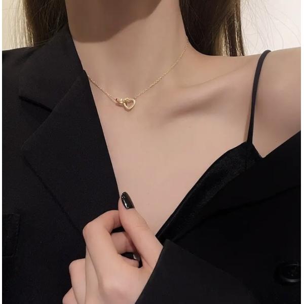 Fashion Women Jewelry Stainless Steel Design Hollow Out Love Heart Pendant Necklace