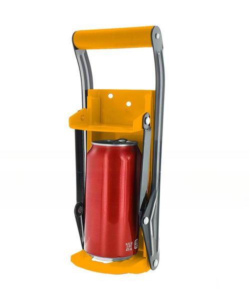 Orange 16oz Aluminum Can Masher Colorful Counter Top Can Crusher