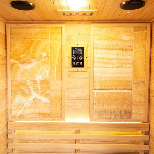 Indoor 3KW Hemlock Wood Traditional Steam 2 Person Sauna Room Luxurious