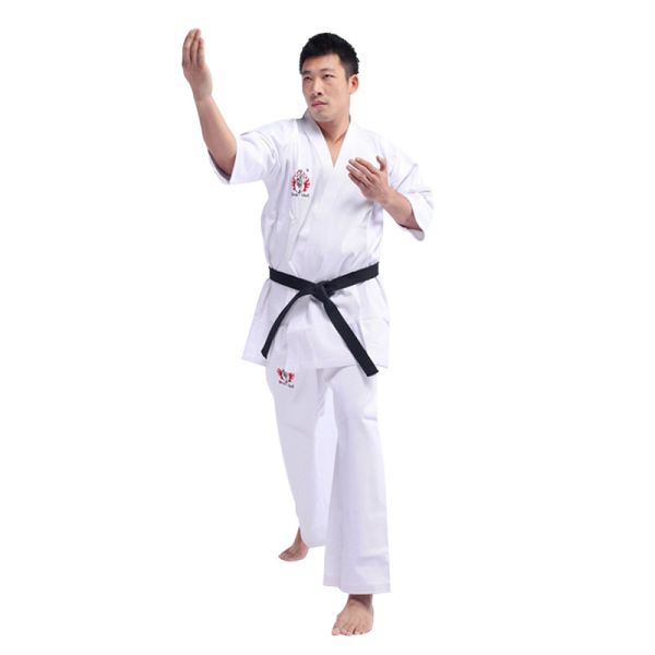 Kimono de karaté Kyokushin fin et respirant, pré-rétréci, blanc