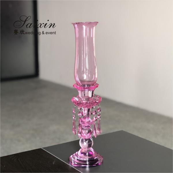 Centerpieces Wedding Candle Holder Table Decor Pillar Crystal With Glass Hurricanes