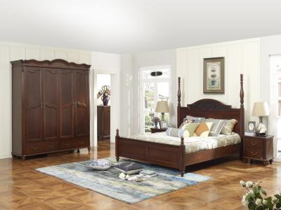 Rubber Wood bedroom Furniture good quality Headboard Bunk bed 1.8 /1.5 M with Cloth cabinet for leisure hotel interior