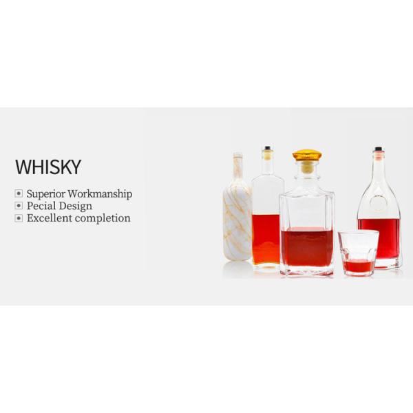 Glass Whiskey Bottle Clear Super Flint 375ml 500ml Square Dry Gin Vodka Wine Bottle