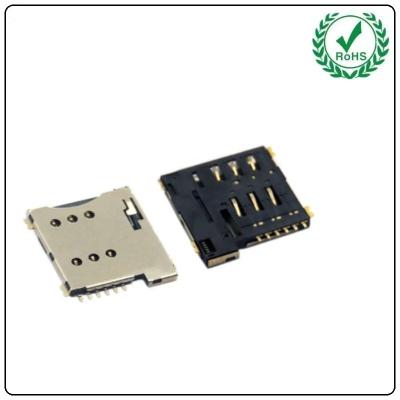 Micro tipo H=1.35 6 Pin Slot Socket Connector de Sim Card Adapt Push Push SMT