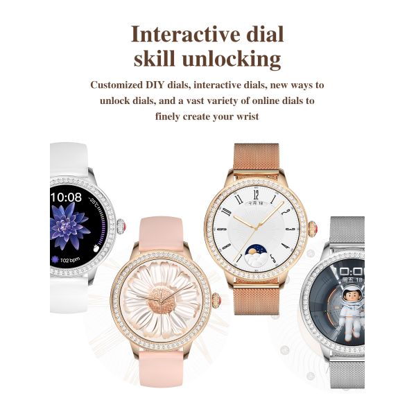 Eraysun China TK26 Lady Smart Watch With Round 1.26inch Fashion Cheap Waterproof 2025 IP67 Waterproof Female XOFIT Smartwatch