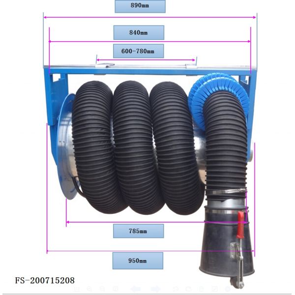Exhaust Extraction Spring Hose Reel Vehicle Workshops Spring Loaded Garden Hose Reel