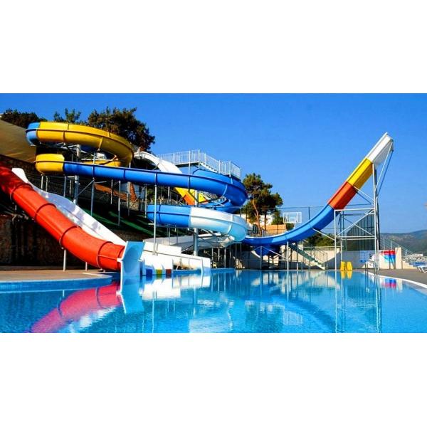 Commercial Children Water Fun Amusement Park with Fiberglass Water Slide Set