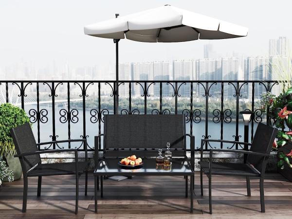 Patio Rattan Furniture Set Hidden Storage, 7 Sofa Sections, Outdoor Wicker Conversation Set, Natural Color Rattan