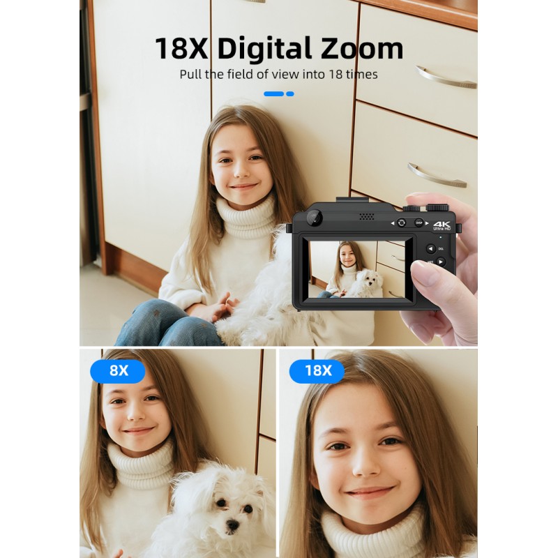 New Style 4k Professional Photo Video Camera Dslr Camcorder Front AF Lens 48MP 18x Digital Zoom Digital Cameras for Photography
