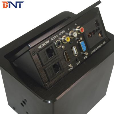 Conference Table Pop-up Desktop Power Socket Box with Bottom Connection Panel