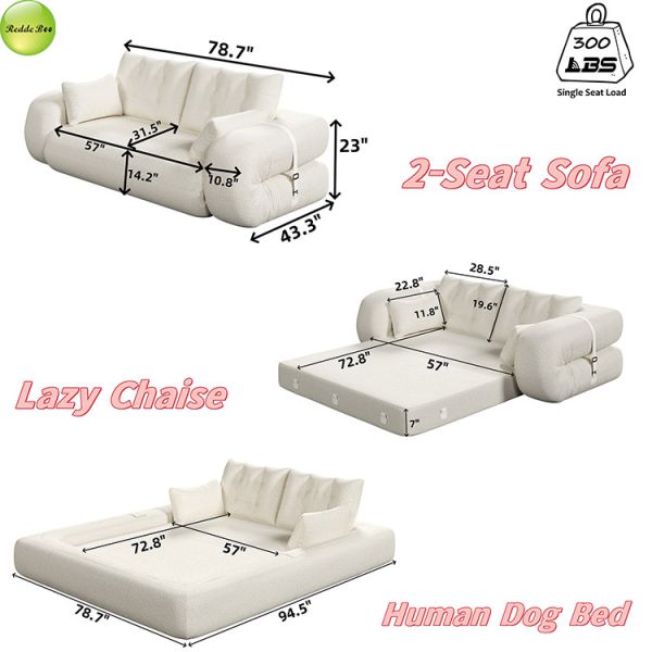 2 Seater Vacuum Packed Compressed Sofa Bed for Space-Saving Living Room Furniture