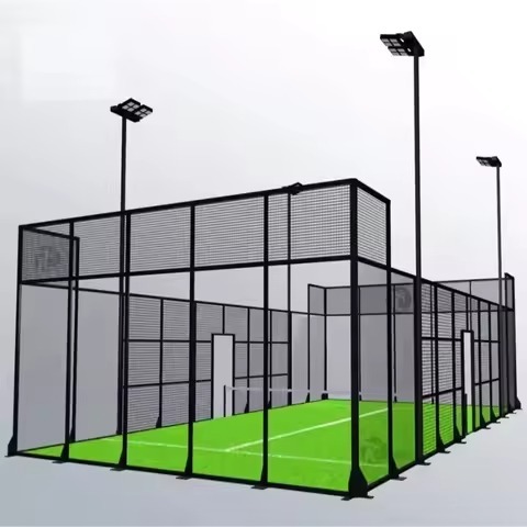China Wholesaler Classic Paddle Court Panoramic Tennis Padel Court With Mondo Grass 12mm Installation Team Available