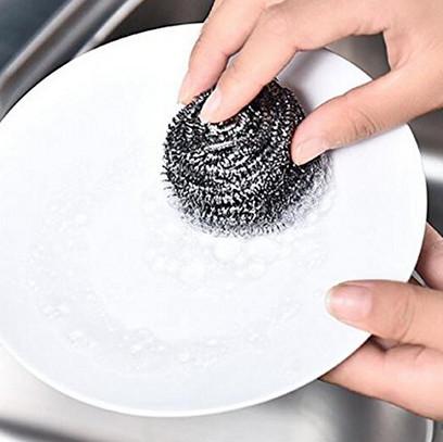 Washing Mesh Stainless Steel Scrubber , Helical Structure 410 Stainless Scouring Pad