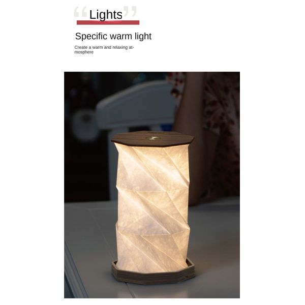 Mid Autumn Festival Wood Paper Lamp Paper Night Lamp Warm White 3500K 6V