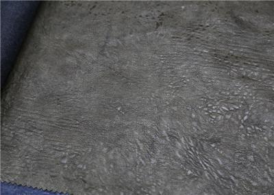 Custom Brown Faux Leather Fabric , Soft PU Leather Normal Peeling Strength