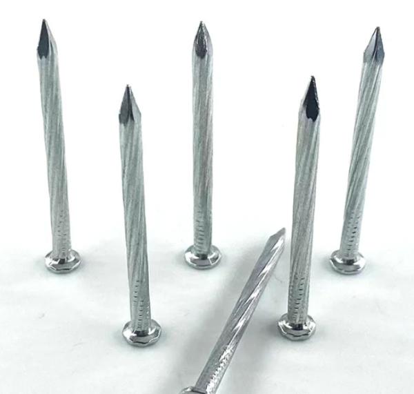OEM Angular Spiral Steel Nails 45# Carbon Steel Nail Electro Galvanized