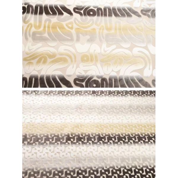 Gradient Geometric Jacquard Velvet with Color Stripes---Homelike