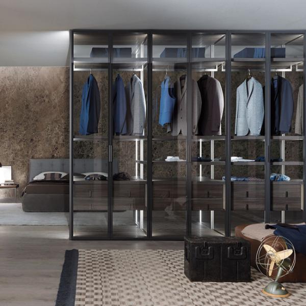 Glass Cabinet Bedroom Retail Display Aluminum Alloy Frame