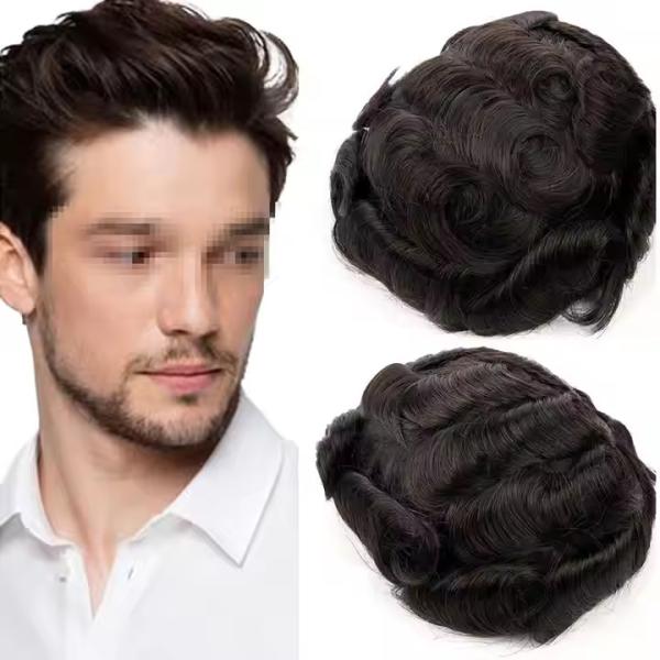 Full Swiss Lace French Lace Human Hair Replacement Wig Human Hair System Men Toupee INDIAN Hair Perfect Straight 8*10