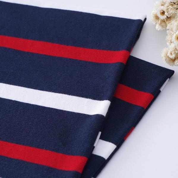 S-200422 Трикотажная полосатая ткань, 175 см 185 грамм футболка полосатая ткань текстура