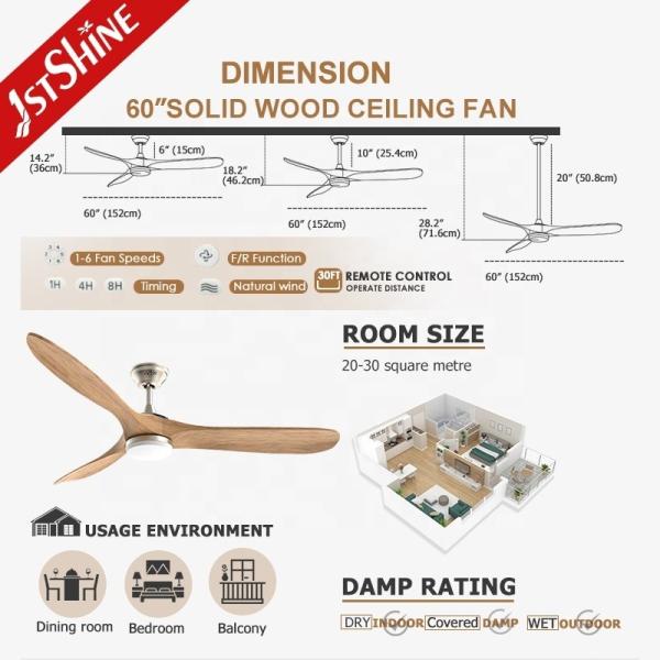 Ventilador de teto LED 220V personalizável com WiFi e 4000k Temperatura de cor por 1stshine