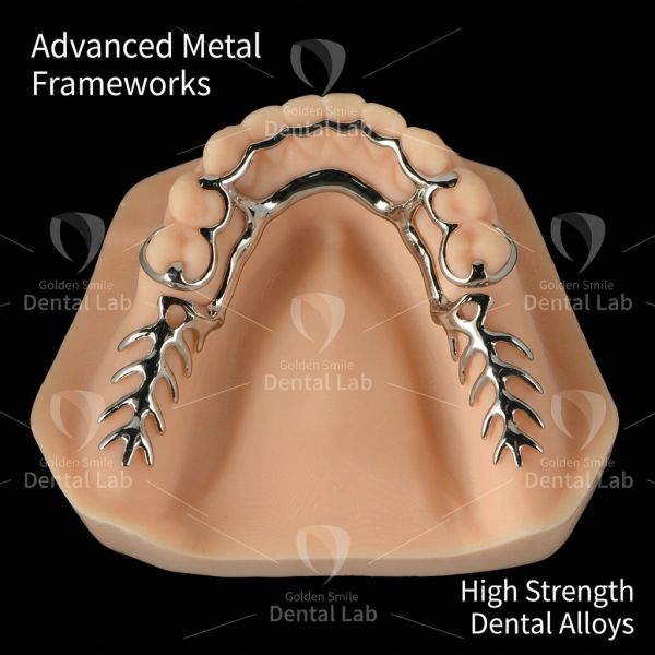 Printed Metal Framework Dental Crown Lab Co-Cr Metal Framework Partial