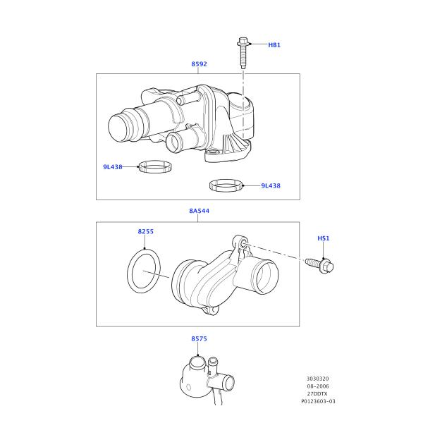 OEM LR073372 1331447 COOLANT FLANGE FOR JAGUAR XF SPORTBRAKE(X250)3.0 D