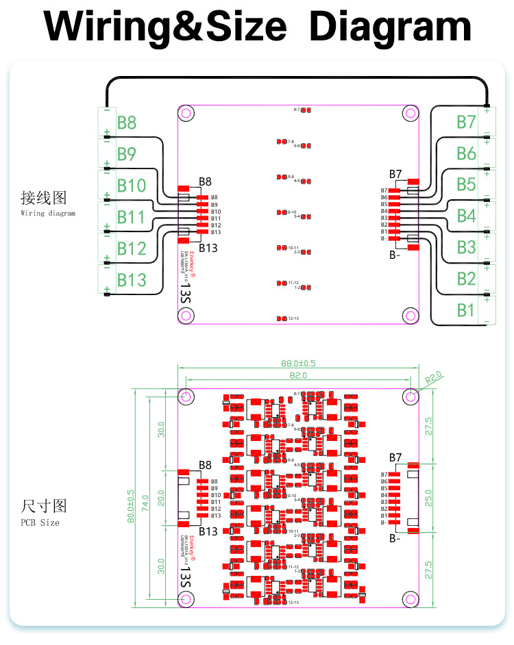 2S - 24S 1A Индуктивная передача энергии Активный эквалайзер 3.7V Lipo / 3.2V Lifepo4 Батарейный пакет