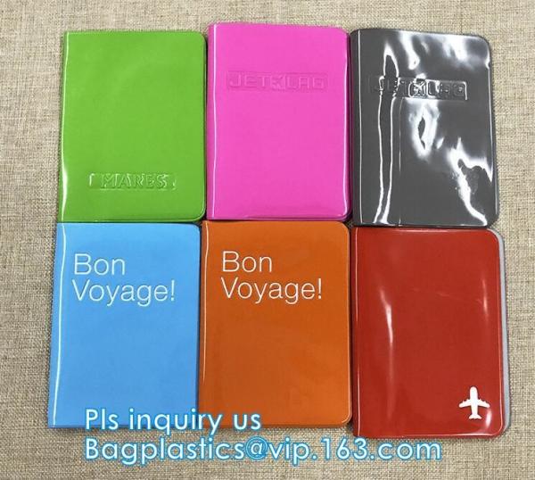 shinny promotion PVC Passport cover or Passport Case, PU and PVC grid card holder with zipper passport cover, Passport C
