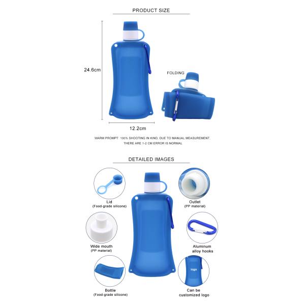 Anti Spill Silicone Expandable And Foldable Drinking Water Bottle