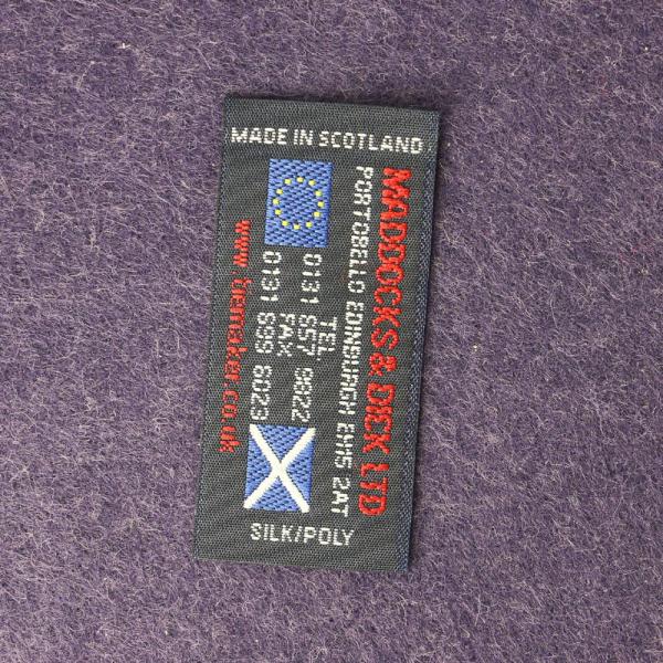 100% Polyester Straight Cut Fabrics Woven Neck Labels for Clothing Garments