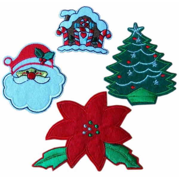 Christmas Theme Heat Border Full Embroidery Patch For Bags