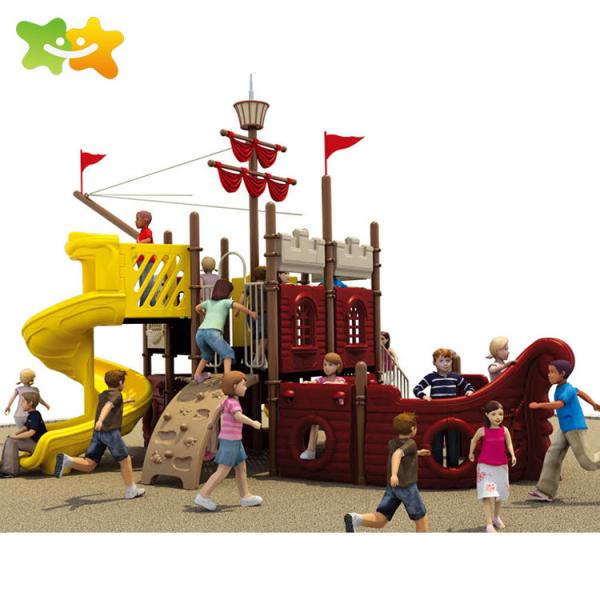 Kids Plastic Playground Slide Pirate Ship Adventure Playground Equipment