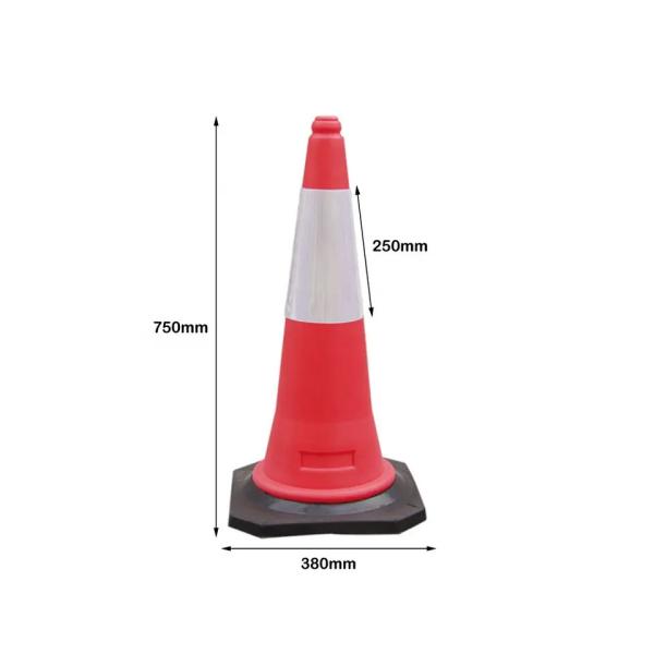High Reflection 500MM PE Safety Road Warning White Plastic Cone For Traffic