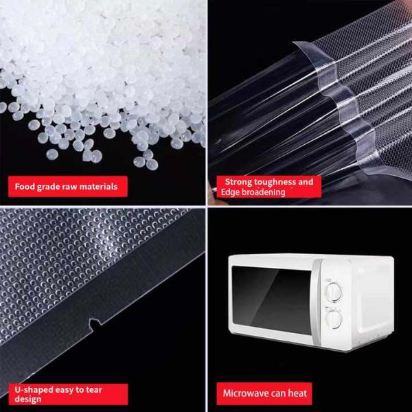 Embossed Vacuum Bags BPA Free Plastic Bags Mesh Texture Vacuum Seal Food Package Bag for Home Commercial