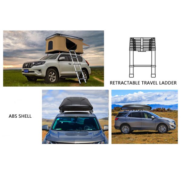 Folding Camping Truck Rooftop Tent 2-3 Person Large Hard Shell Car Roof Top Tent Outdoor
