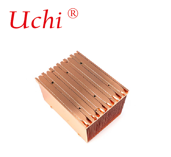Servers Copper Heat Pipe Radiator Buckle Fin Heat Sink Data Center Cooling