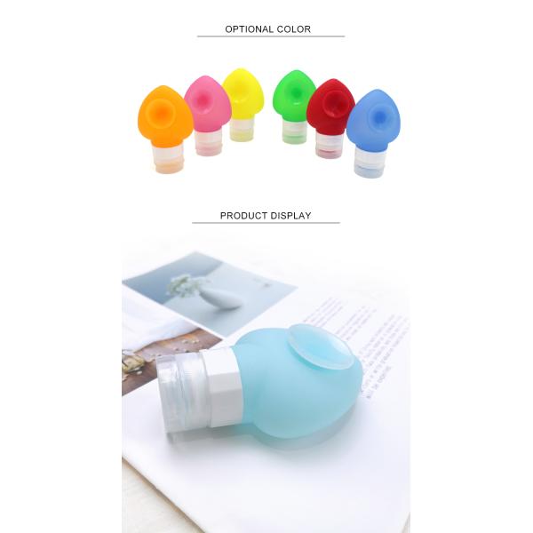78Ml Portable Soft Cute heart Silicone Travel Bottle Set With Suction Cup