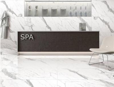 la tuile blanche de porcelaine de GV Carrare de 45X90cm, mur de fond de 31KG/ctn TV couvre de tuiles vitré