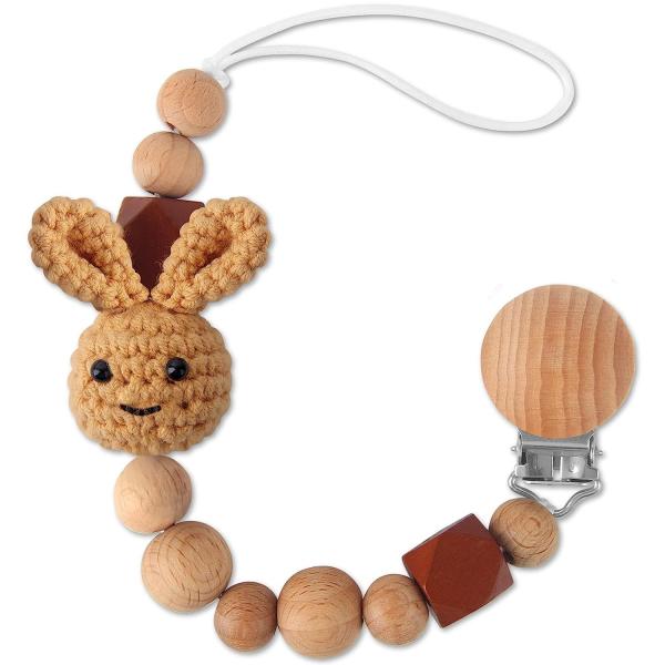 Pacifier Clip, Neutral Cute Rabbit Pacifier Leash For Boys Girls Fits For All Pacifiers, Ideal Baby Shower Baby Gift