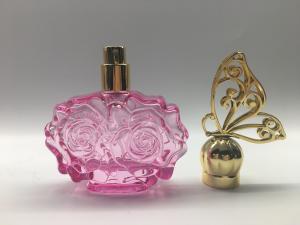 tampão de vidro da borboleta de Rose Shape Pink Color With da garrafa de perfume