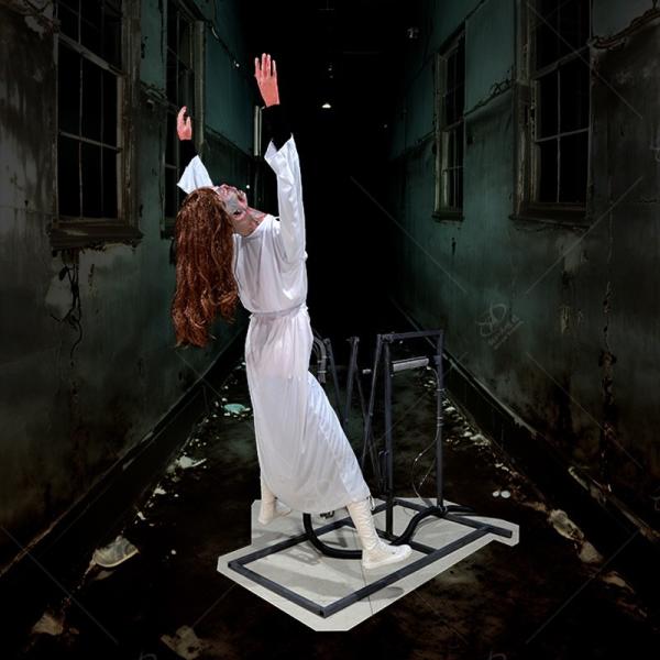 Horror Experience Haunted Mansion Props Pneumatic Ghost Animatronic Dropping Corpse