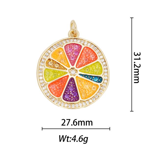 Waterproof Colorful Fruit Necklace Pendant Non Tarnish Stainless Steel Diy Fruit Jewelry Charms Charms for Jewelry Making