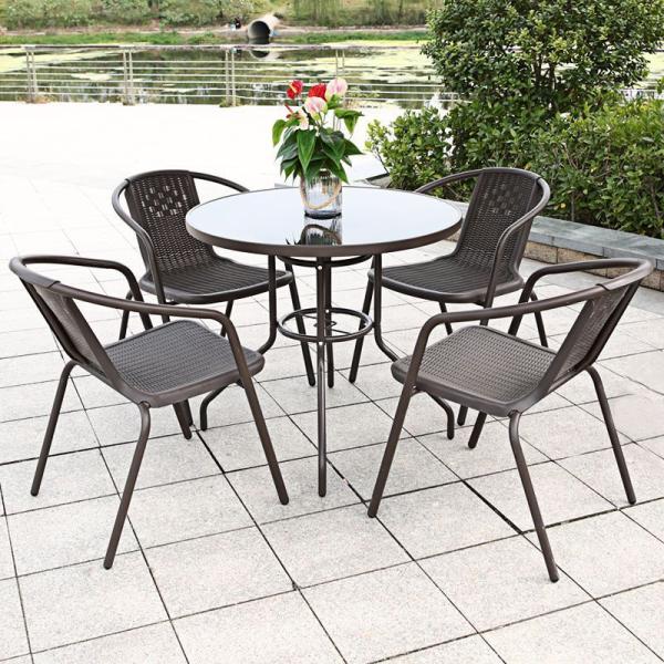 Outdoor Armchair Plastic Material Rattan Armchair Garden Patio Chair Set for Outdoor
